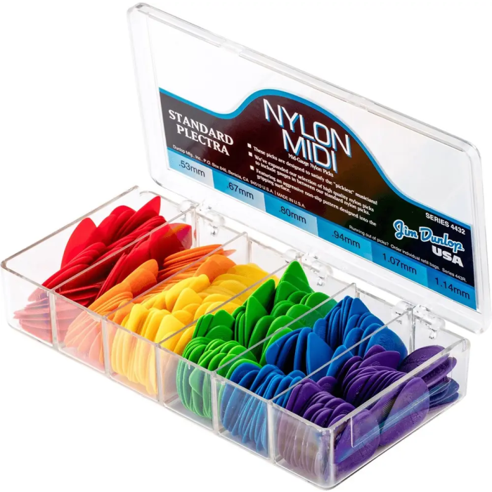 DUNLOP 216 Ud. Púas Nylon Midi Standard - 6 Medidas 1 DUNLOP 216 Ud. Púas Nylon Midi Standard - 6 Medidas 1