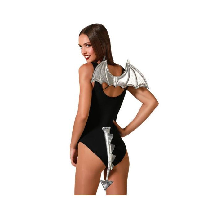 Alas de Dragón Plateadas con Cola A Juego para Disfraz Fantástico - Ideal para Carnavales y Fiestas 0 Alas de Dragón Plateadas con Cola A Juego para Disfraz Fantástico - Ideal para Carnavales y Fiestas 0