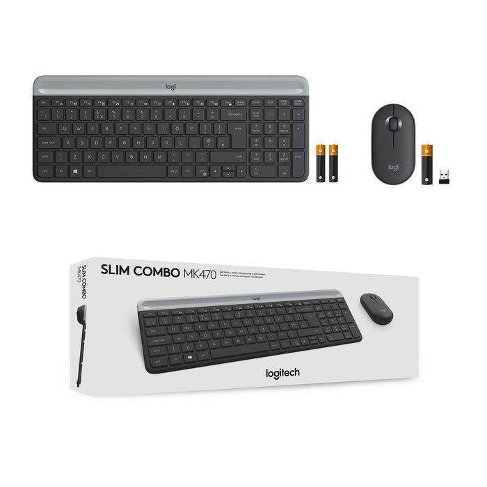 Logitech Combo Teclado y Ratón Inalámbrico MK470 Slim, Diseño Delgado y Silencioso, Inalámbrico 2.4GHz USB Plug-and-Play, Batería Larga Duración 8
