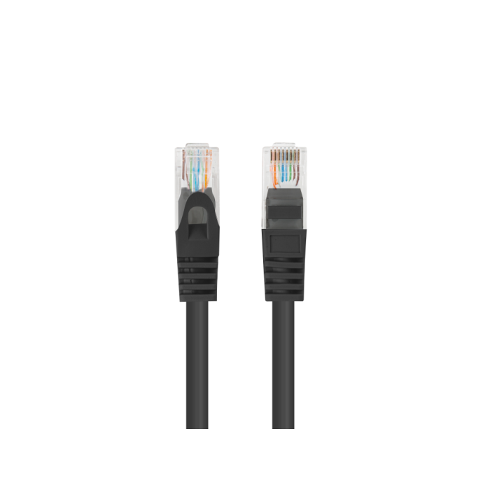 Lanberg Cable de Red Latiguillo Ethernet Cat.6 U/UTP 7.5 Metros Negro CCA AWG 26 250 MHz para Conexiones de Redes Domésticas y Profesionales