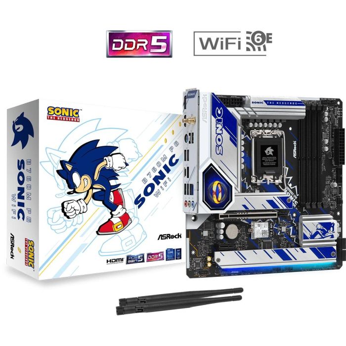 ASRock B760M PG SONIC WiFi Placa Base Intel B760 LGA 1700 micro ATX DDR5 Wi-Fi 6E 90-MXBKM0-A0UAYZ 5