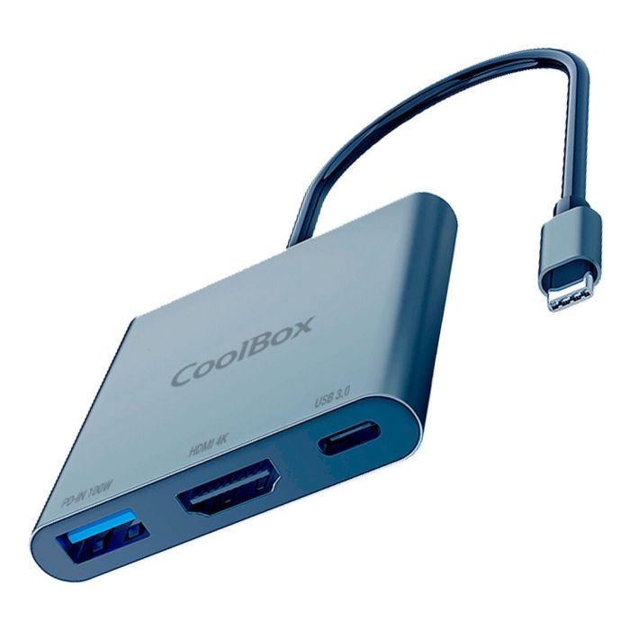 Hub USB CoolBox COO-DOCK-C-31 Gris 100 W