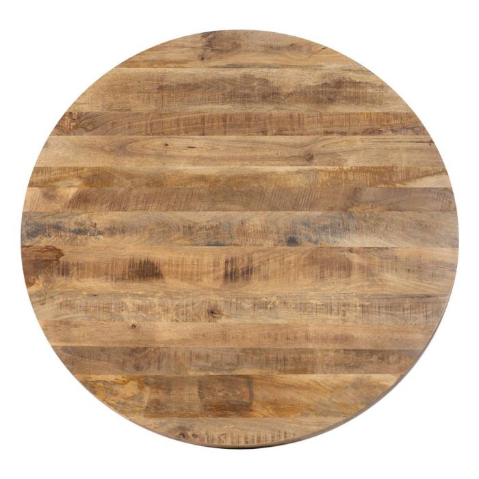 Mesa Comedor Natural-Negro Madera-Hierro 140 X 140 X 77 cm