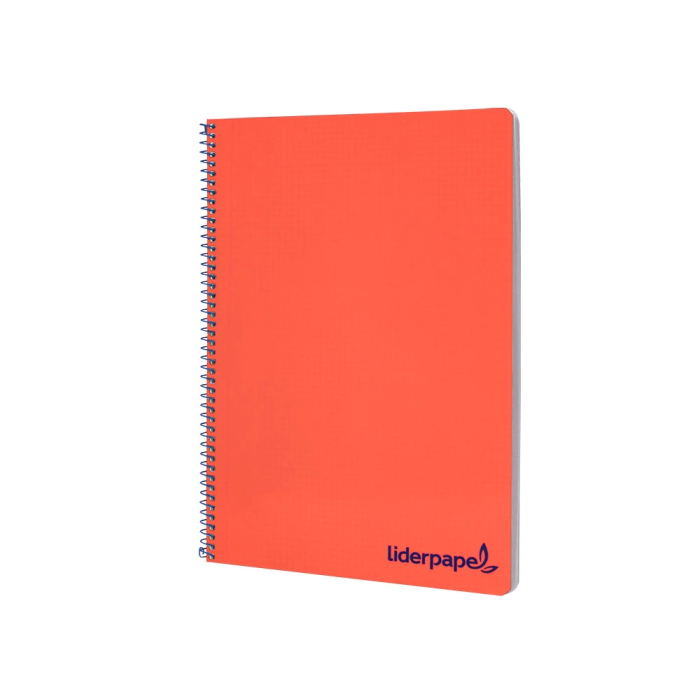 Liderpapel wonder Cuaderno espiral A4 tapa plástico 80 hojas 90gr cuadro 4mm con margen color rojo 2