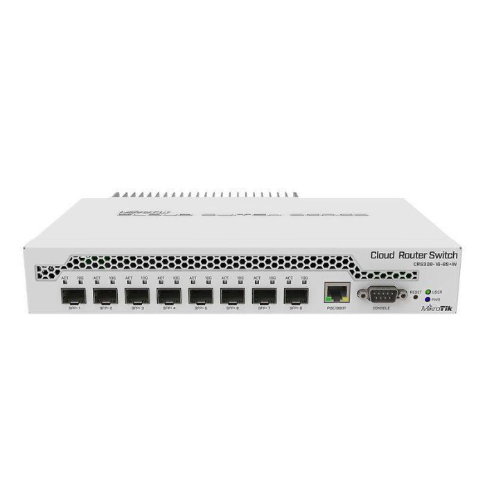 Mikrotik CRS309-1G-8S+ Switch Gestionado Gigabit Ethernet (10/100/1000) 1 Puerto RJ-45, 8S+, PoE, Montaje en Rack
