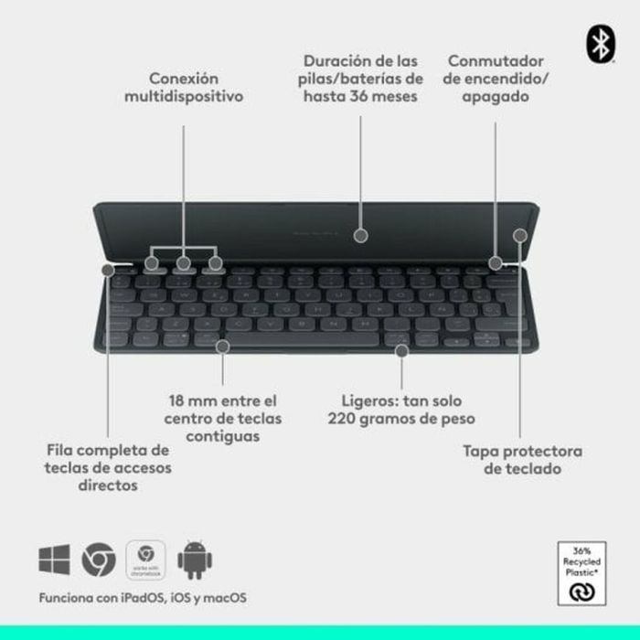 Teclado Logitech Negro Qwerty Español QWERTY 4