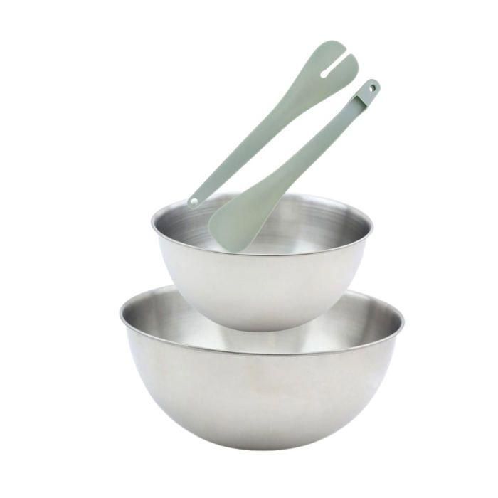 Juego de 2 ensaladeras y cubiertos para ensalada - FACKELMANN - 20,5 y 25 cm 0 Juego de 2 ensaladeras y cubiertos para ensalada - FACKELMANN - 20,5 y 25 cm 0