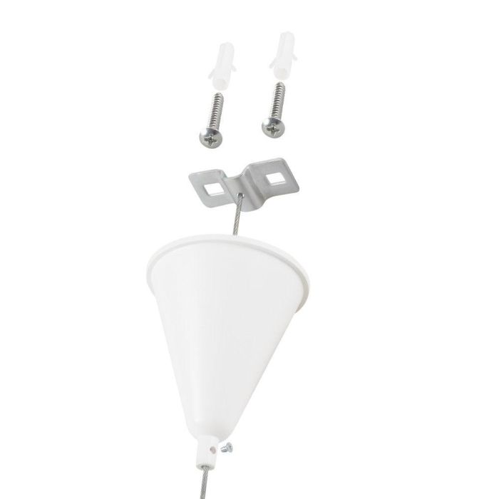 Kit de Suspensión para Carril Trifásico Blanco 1 Metro con Cable de Acero y Enganches, Permite Altura Regulable [HO-SUS-T-B] 4