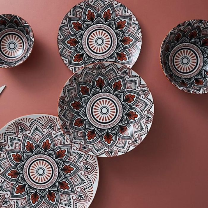 Home Deco Factory Plato Hondo Mandala Naranja Diámetro 20 cm 3 Home Deco Factory Plato Hondo Mandala Naranja Diámetro 20 cm 3