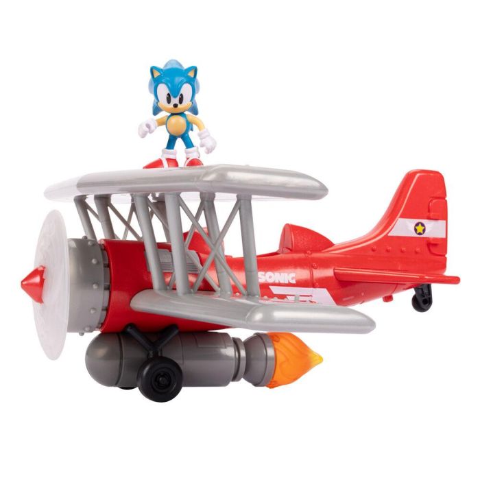 Jakks Pacific 423284 - Juguete Avioneta Biplano Tornado Sonic con Sonidos, Luces y Ruedas Funcionales, Incluye Figura 6cm 3 Jakks Pacific 423284 - Juguete Avioneta Biplano Tornado Sonic con Sonidos, Luces y Ruedas Funcionales, Incluye Figura 6cm 3