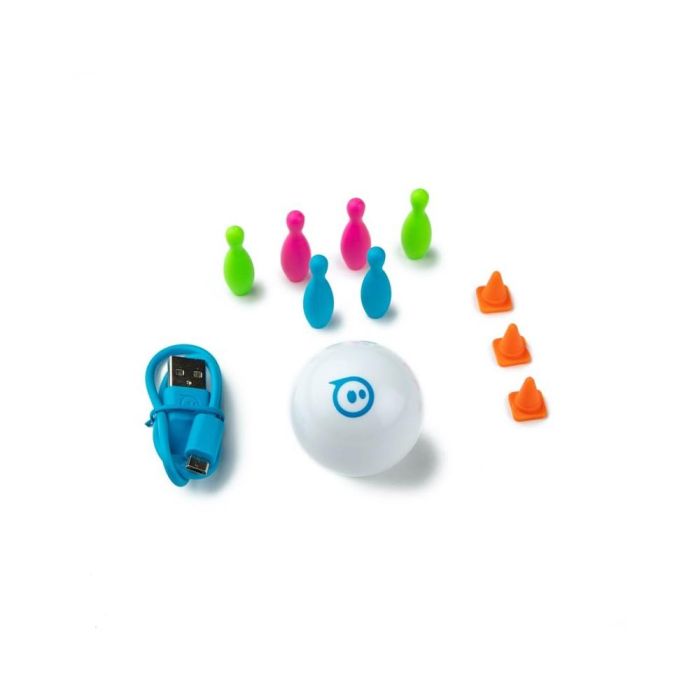 Sphero Sphero Mini Bola Robotica Interactiva, Juguete Educativo STEM con App para Programar y Juegos para Niños de 8+ Años, Incluye Conos y Bolos