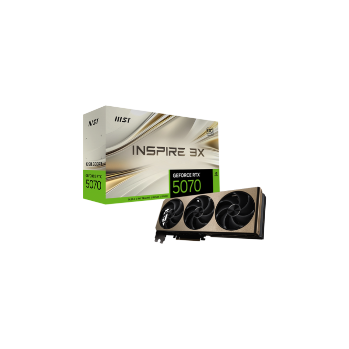 MSI RTX 5070 12GB Inspire 3X OC GDDR7 3 Fan - Tarjeta Gráfica para PC Gaming