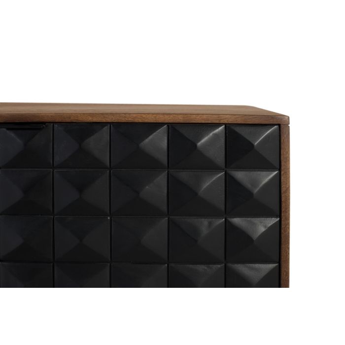 Giner y Colomer Mueble TV Madera Mango 150 cm Patas Doradas Estantería Abierta Puertas Negras 5 Giner y Colomer Mueble TV Madera Mango 150 cm Patas Doradas Estantería Abierta Puertas Negras 5