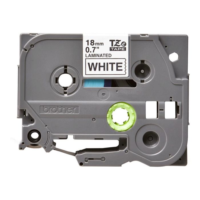 BROTHER Cinta laminada blanco/negro 18mm BROTHER Cinta laminada blanco/negro 18mm