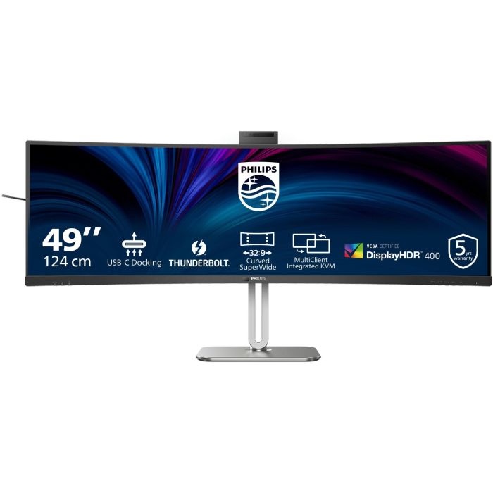 Philips Monitor Profesional Curvo 49B2U6903CH 48.8" Dual QHD Webcam Thunderbolt 4 Negro