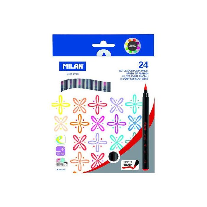 Rotulador Milan Punta Pincel Caja De 24 Rotulador Milan Punta Pincel Caja De 24