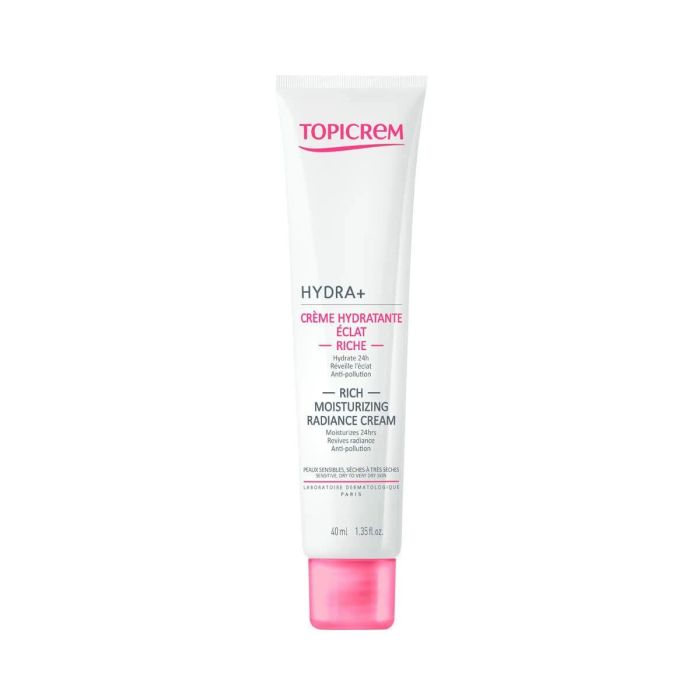 Topicrem HYDRA+ Crema Hidratante Iluminadora Rica 40 ml para Piel Seca