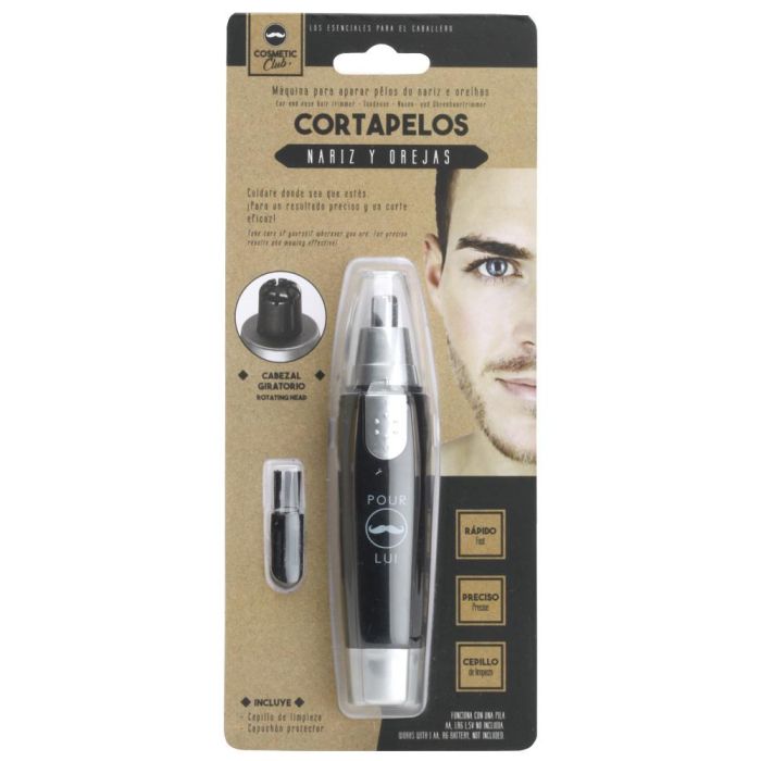 Cosmetic Club Cortapelos Nariz y Orejas Barber Shop, Rápido, Preciso y Práctico, con Cepillo, Tapón Protector (Pilas AA) Cosmetic Club Cortapelos Nariz y Orejas Barber Shop, Rápido, Preciso y Práctico, con Cepillo, Tapón Protector (Pilas AA)