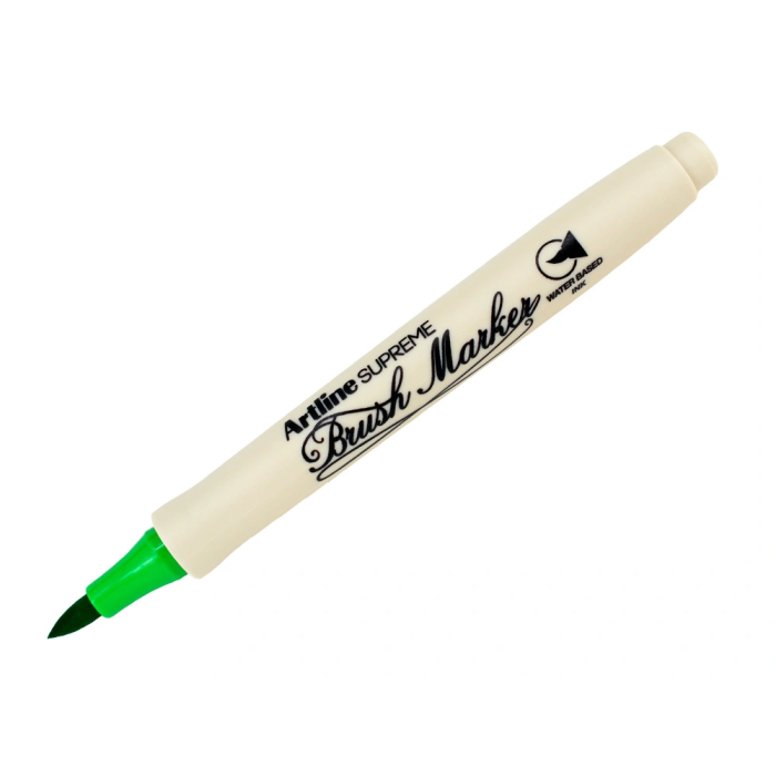 Rotulador Artline Supreme Brush EPFS Punta Pincel, Tinta Base Agua, Trazo Fino Medio, Verde Claro 2