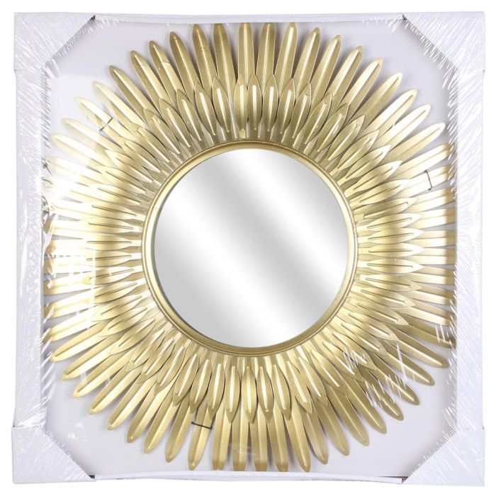 Home Deco Factory Espejo Plumas Doradas Mirage Diámetro 53 cm 1