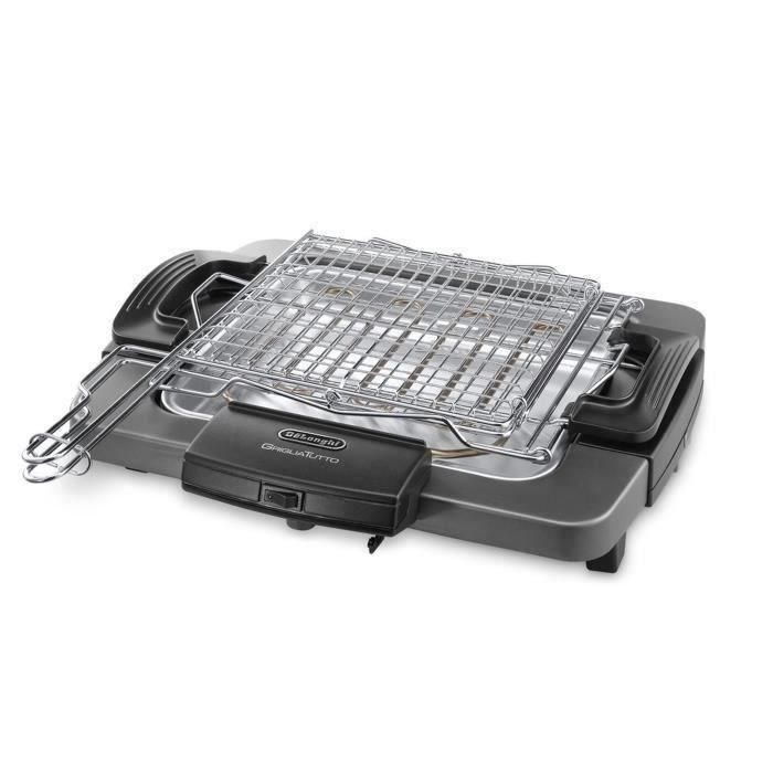 Delonghi BQ60.X Barbacoa Eléctrica 1900W, Doble Rejilla Ajustable, Bandeja Extraíble, Apta para Exterior Delonghi BQ60.X Barbacoa Eléctrica 1900W, Doble Rejilla Ajustable, Bandeja Extraíble, Apta para Exterior
