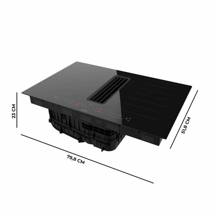 Placa de Inducción con Extractor integrado Cecotec Bolero Squad IH 4800 FullFlex80 7400 W 3