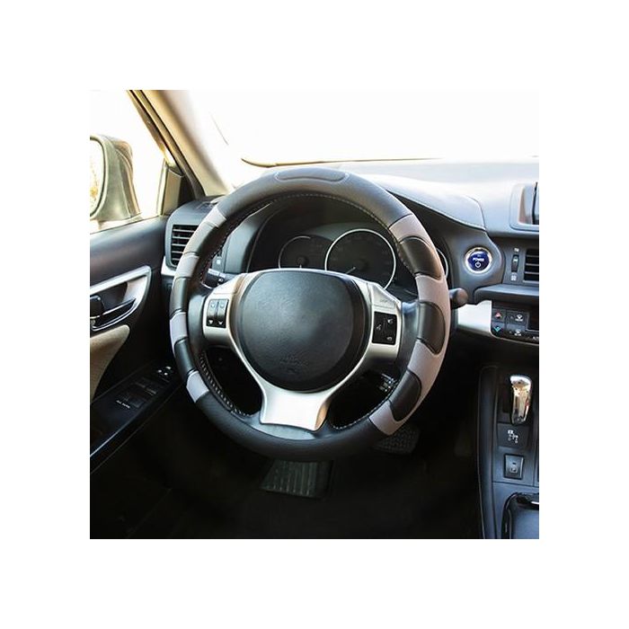 Abc Funda Volante Grip Negro-Gris Universal 1 Pieza 100% Poliéster Fácil Limpieza INT30168