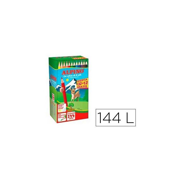 Alpino Lápices De Colores Festival 175 mm C-Surtidos Caja 132+12 Ud Gratis