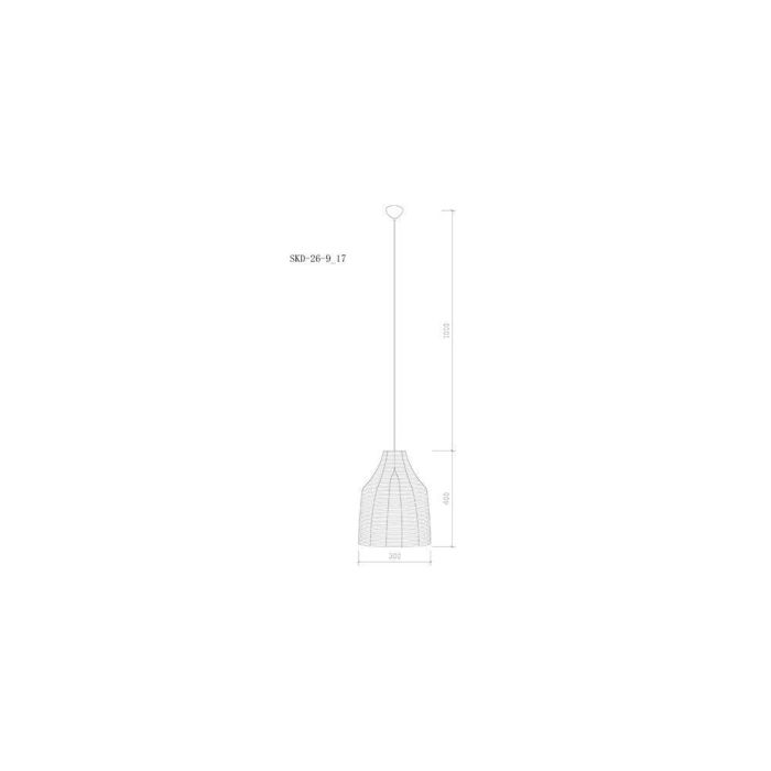 Lámpara Colgante Diseño Natural "Evie" SKD-26-9_17 de Ratán para Bombilla LED E27, Cable Regulable en Altura 1