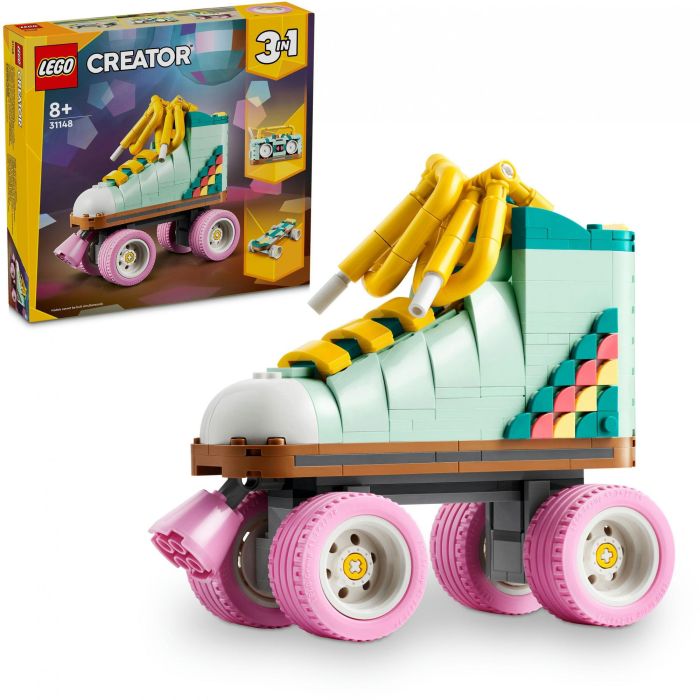 LEGO 31148 Creator Patines Retro 3en1, Set de Juguete Construible con Mini-Patineta y Boombox, Decoración Retro 13