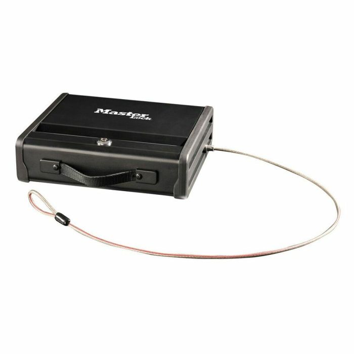 Master Lock Caja Fuerte Compacta de Seguridad con Cable de Fijación de Acero, Bloqueo Llave, Formato S, Negra, 2 Llaves Master Lock Caja Fuerte Compacta de Seguridad con Cable de Fijación de Acero, Bloqueo Llave, Formato S, Negra, 2 Llaves