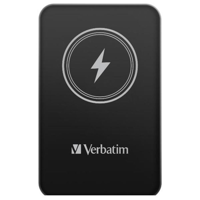 Verbatim Power Bank 5000 mAh Carga Inalámbrica Magnética 15W PD 20W Ultra Delgado Negro