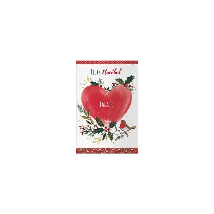 Dohe 70019 Pack 6 Tarjetas de Felicitación Navideña - Modelo Corazón - 11,5 x 17 cm