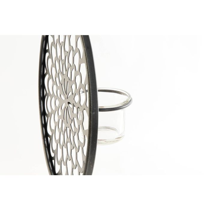 DKD Home Decor Portavela Vintage Marrón y Negro de Metal, Cristal y Madera 20x36x20 cm 3 DKD Home Decor Portavela Vintage Marrón y Negro de Metal, Cristal y Madera 20x36x20 cm 3