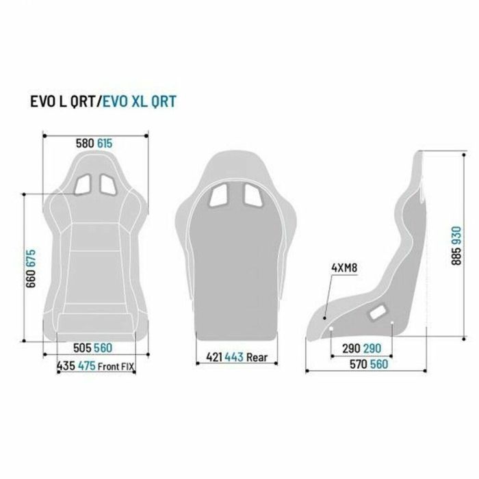 Sparco Asiento Evo XL QRT S008015RNR Fabricado con Tecnología QRT Ligero y Resistente FIA 1