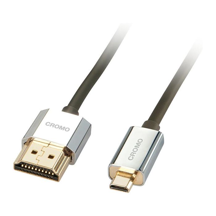 Lindy Cable HDMI a Micro HDMI Slim CROMO 2m con Ethernet, Alta Velocidad, Conectores Dorados para Dispositivos Compactos Lindy Cable HDMI a Micro HDMI Slim CROMO 2m con Ethernet, Alta Velocidad, Conectores Dorados para Dispositivos Compactos