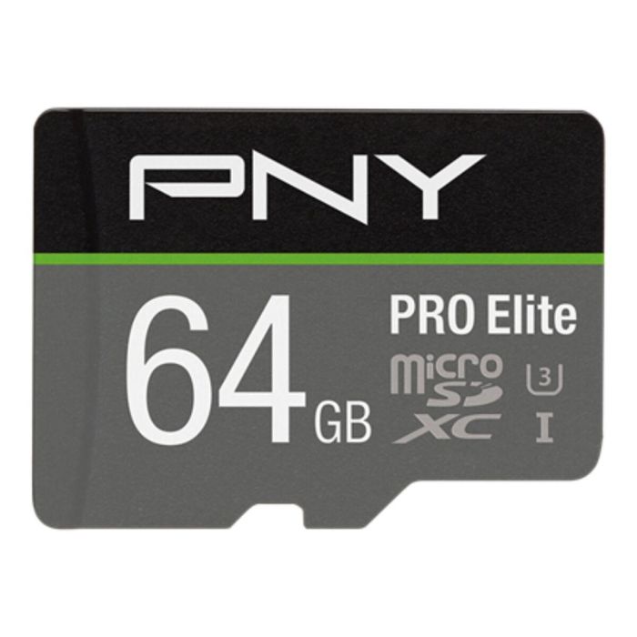 Tarjeta de Memoria Micro SD con Adaptador PNY P-SDU64GV31100PRO-GE Pro Elite C10 64 GB Tarjeta de Memoria Micro SD con Adaptador PNY P-SDU64GV31100PRO-GE Pro Elite C10 64 GB