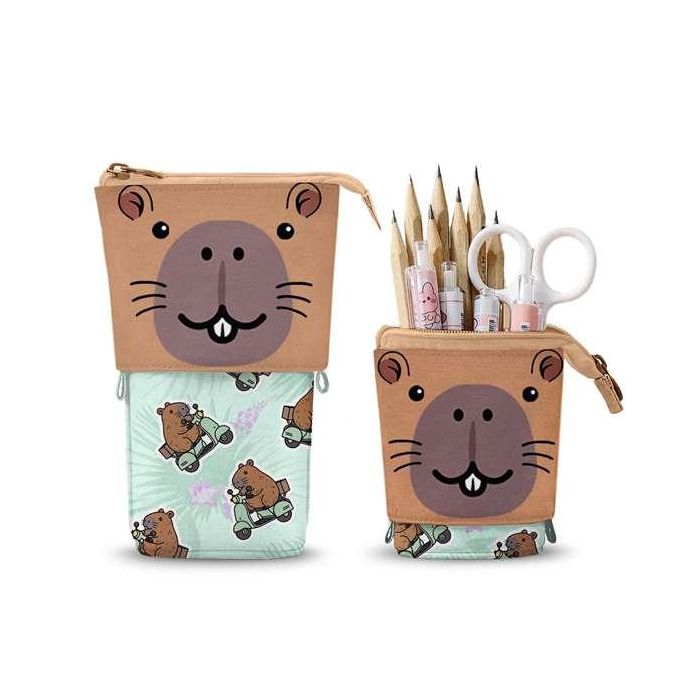 Karactermania Portatodo Cute Oh My Pop! Capibara Estuche Vertical con Cremallera y Compartimentos, Multicolor, 6 x 12 x 17 cm 0 Karactermania Portatodo Cute Oh My Pop! Capibara Estuche Vertical con Cremallera y Compartimentos, Multicolor, 6 x 12 x 17 cm 0