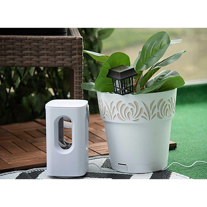 Stefanplast Maceta Plástico Gaia Blanca 25 cm con Reserva de Agua (25x25x25 cm) - Capacidad 7.5 L (Set de 6) 1 Stefanplast Maceta Plástico Gaia Blanca 25 cm con Reserva de Agua (25x25x25 cm) - Capacidad 7.5 L (Set de 6) 1