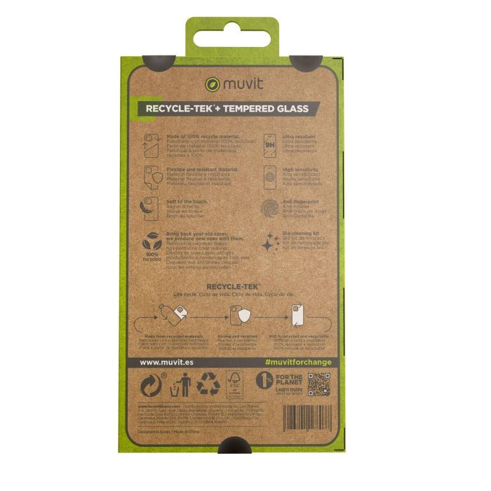 Muvit PACK funda recycletek + protector eco responsable para Samsung Galaxy A14 fabricado con materiales reciclados y 100% reciclable 1 Muvit PACK funda recycletek + protector eco responsable para Samsung Galaxy A14 fabricado con materiales reciclados y 100% reciclable 1