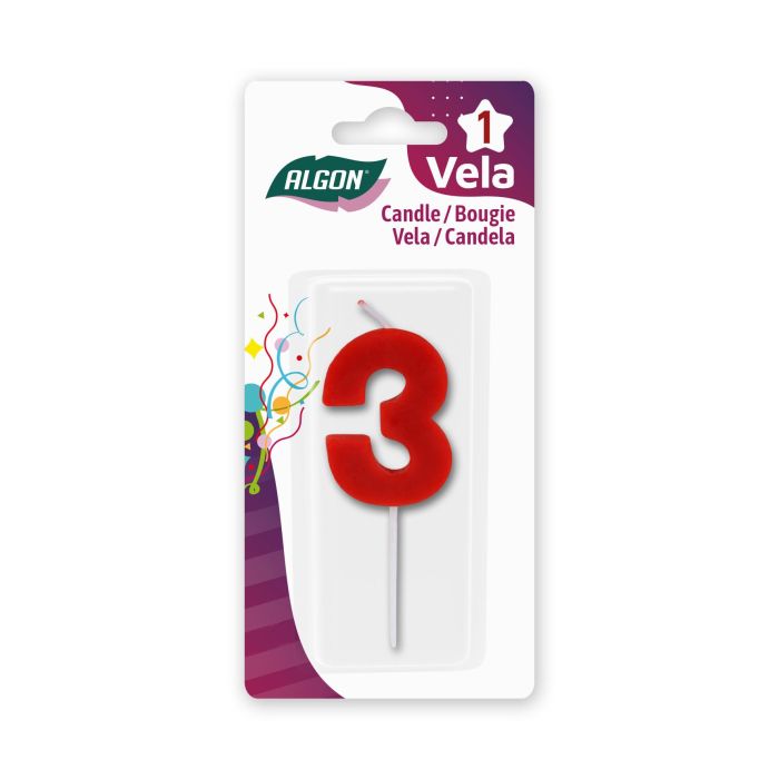 Vela Roja N.3 Algon - Decoración y Aromatización (36 Unidades) 1 Vela Roja N.3 Algon - Decoración y Aromatización (36 Unidades) 1