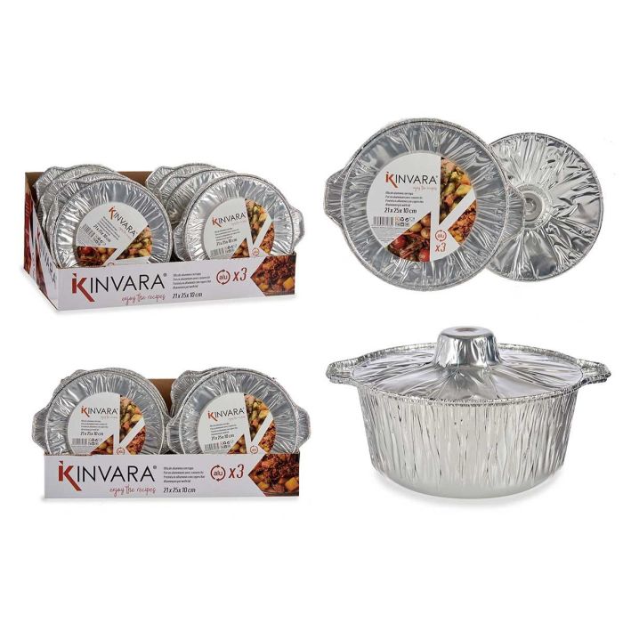 Set 3 Ollas Aluminio Tapa Pequeña Kinvara 22X11CM (12 Unidades) Set 3 Ollas Aluminio Tapa Pequeña Kinvara 22X11CM (12 Unidades)