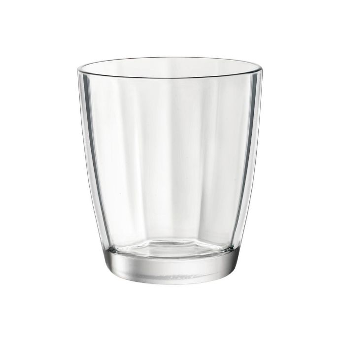 Bormioli Rocco Pulsar Vaso Bajo de Vidrio Transparente con Relieve 39 cL - Set de 6 Unidades Apto Lavavajillas