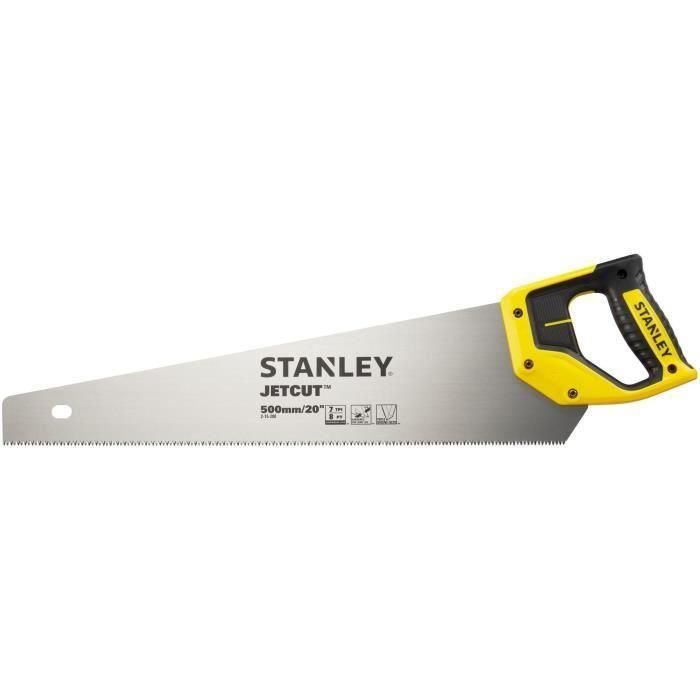 Stanley Sierra de Corte Manual JetCut Egoine Sección Media 500mm, Hoja 0.85mm Anti-Pandeo, Dentado HardPoint 7 DPP, Mango Ergonómico 1