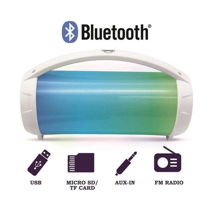 Altavoz inalámbrico con efectos luminosos y doble disco. microfono con cable extraíble. 30x16x17cm 2 Altavoz inalámbrico con efectos luminosos y doble disco. microfono con cable extraíble. 30x16x17cm 2