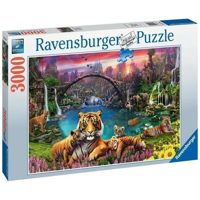 Ravensburger Puzzle 3000 p Tigres en la laguna para adultos y jóvenes a partir de 14 años 1