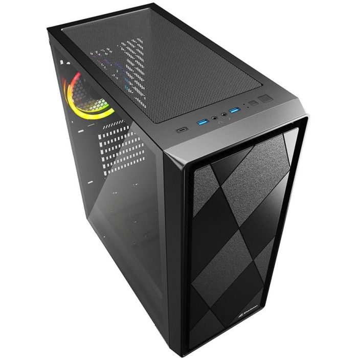 Sharkoon VS8 RGB Midi Tower ATX Negra, Cristal Templado, 3 Ventiladores 120mm RGB, USB 3.0 y USB-C, compatible con radiadores y componentes grandes 2