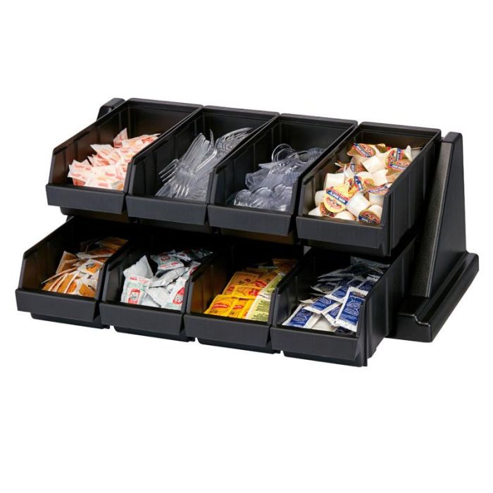 CAMBRO - 8RS8-110 - Soporte con 8 recipientes - 64,8 x 48,8 x 24,1 cm - Negro