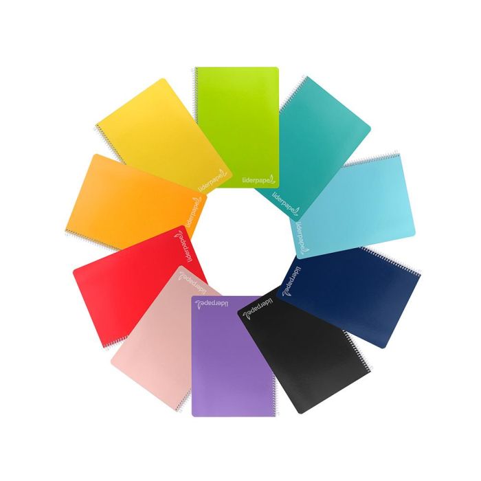 Cuaderno Espiral Liderpapel Folio Witty Tapa Dura 80H 75 gr Rayado Nº46 Colores Surtidos 10 unidades 2