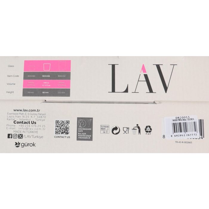Set 4 Vasos Pinta 340 cc Black Li - LAV (6 Cajas) 9 Set 4 Vasos Pinta 340 cc Black Li - LAV (6 Cajas) 9